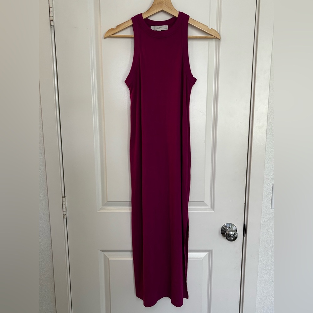 LOFT Sleeveless Maxi Dress in Berry